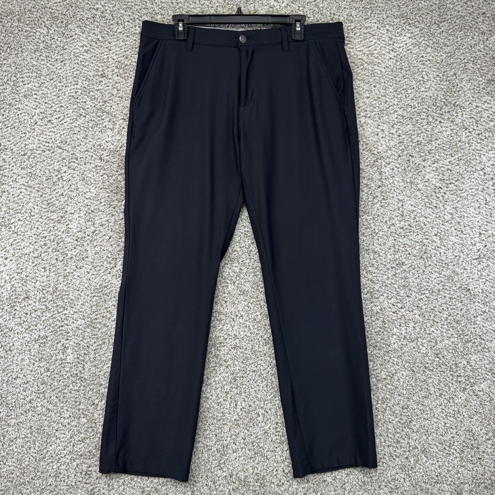 Adidas Pants Men's Size 34x30 Black Performance 4 Way Stretch Golf Pockets Nylon
